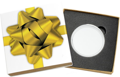 SilverTowne Natural Kraft Paper Gift Box with Gold Bow Box Sleeve